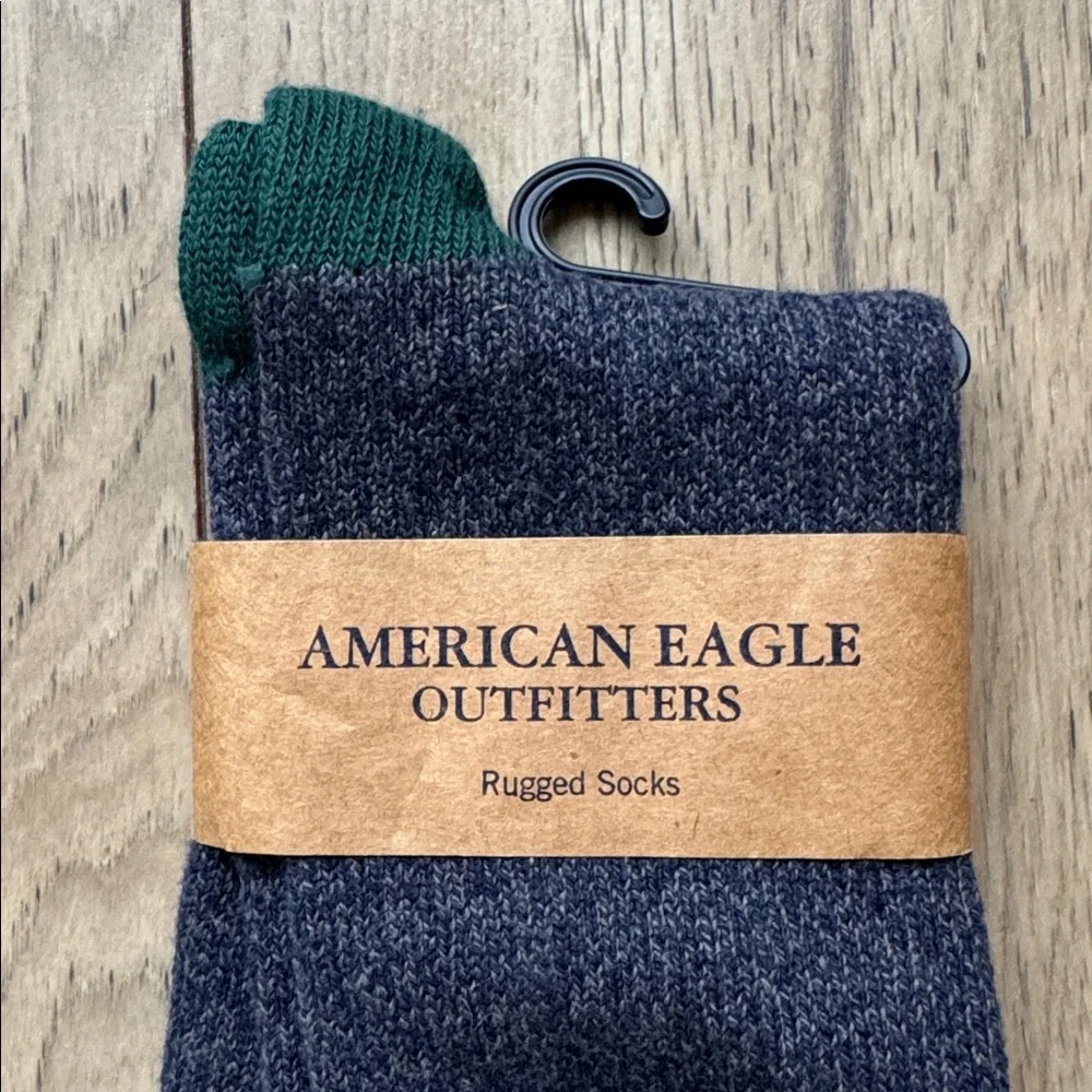American Eagle Outfitters Men’s Charcoal Gray & Forest Green Rugged Socks 10-13